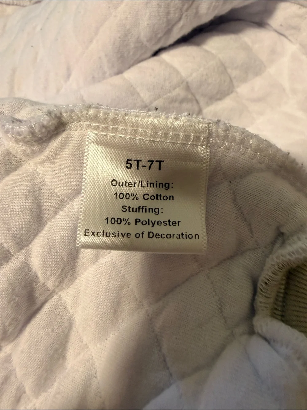 Sleeveless Quilted Kids Sleep Sack in White with Gold Star Print